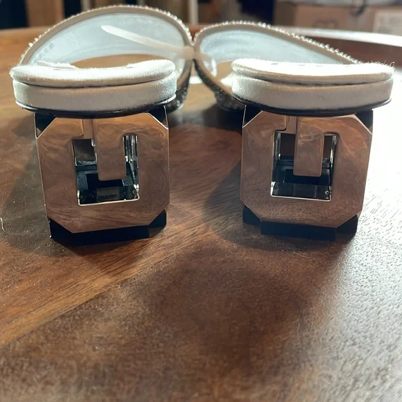 NEW | Givenchy G Cube Silver Embellished Satin Sandal Mule Italian‎ Size 35 - Picture 7 of 15